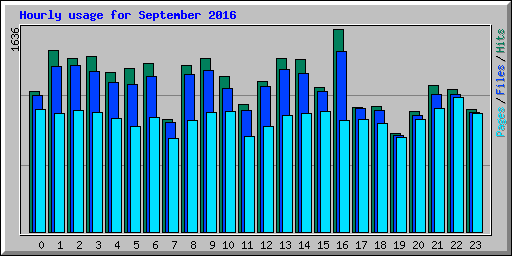 Hourly usage for September 2016