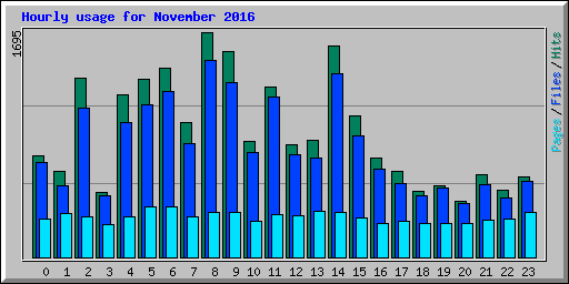 Hourly usage for November 2016