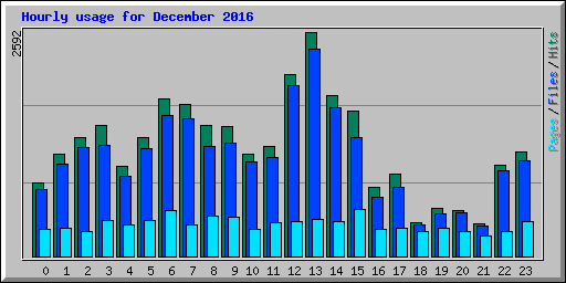 Hourly usage for December 2016