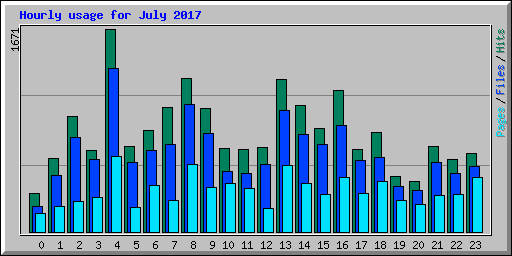 Hourly usage for July 2017