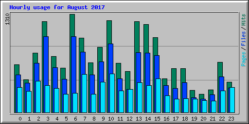Hourly usage for August 2017